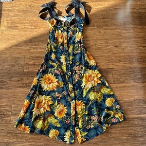 Sandro flower 100% silk dress